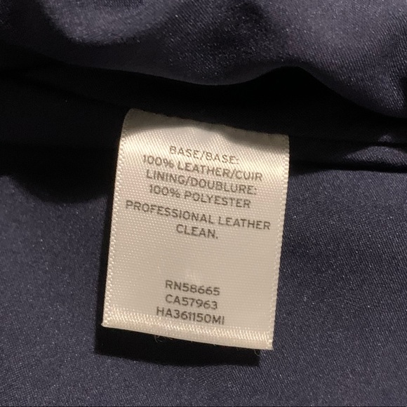 Navy Blue Halogen Leather Jacket - Picture 4 of 6